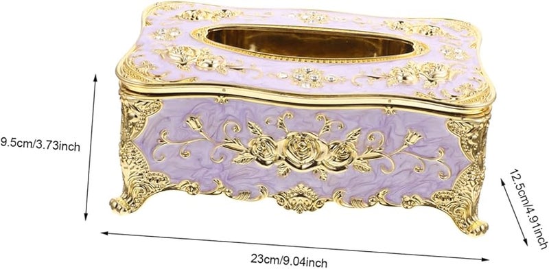 حامل صندوق المناديل الأرجواني، حاوية تخزين ورقية متينة للاستخدام المنزلي والمركبي متعدد الأغراض - Image 2